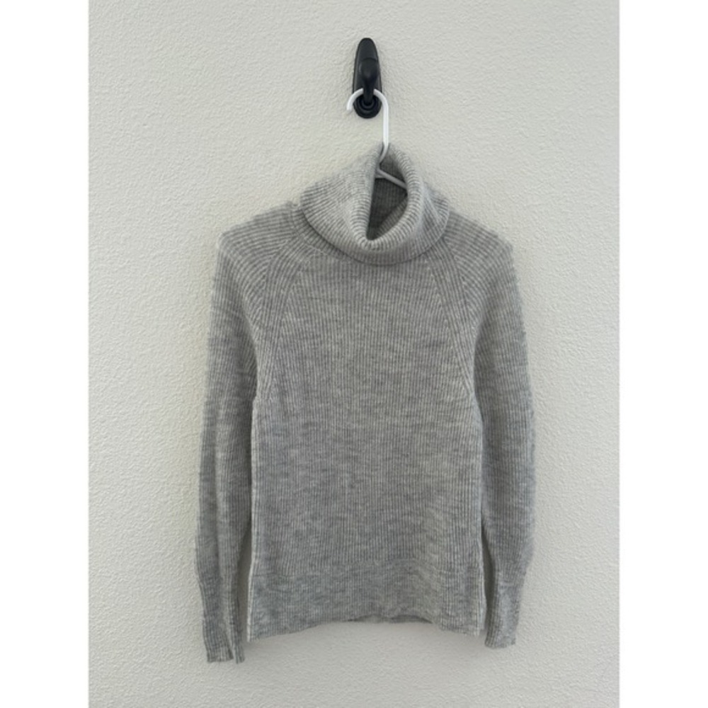 Quince Turtleneck Light Gray Merino Wool Baby Alpaca Sweater Minimalist Cozy XS